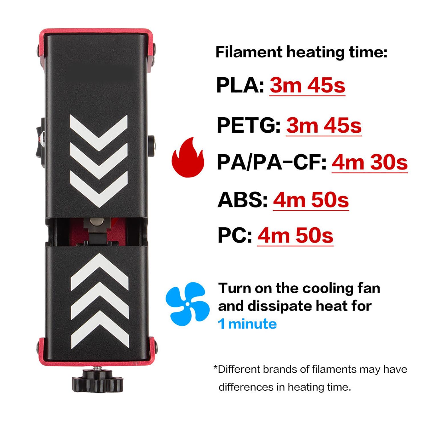 Herramienta de empalme de conector de filamento de impresora 3D con 100 tubos de teflón, calentamiento rápido, refrigeración integrada, compatible con filamento de 1,75 mm de diámetro