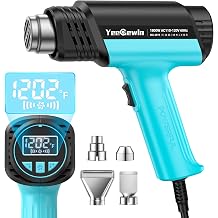 1800W LCD Heat Gun Variable Temp 122-1202F for Paint Removal