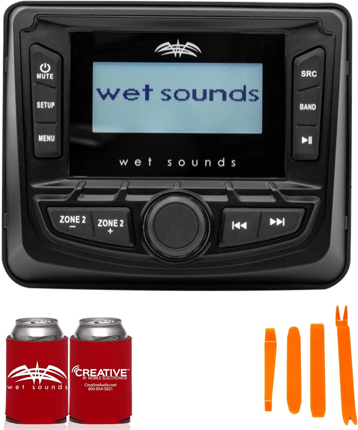 wet sounds Wet Sounds WS-MC5 Marine Digital Media Receiver with Bluetooth and MC-TR-Mini Mini Transom Remote with 25ft Cable