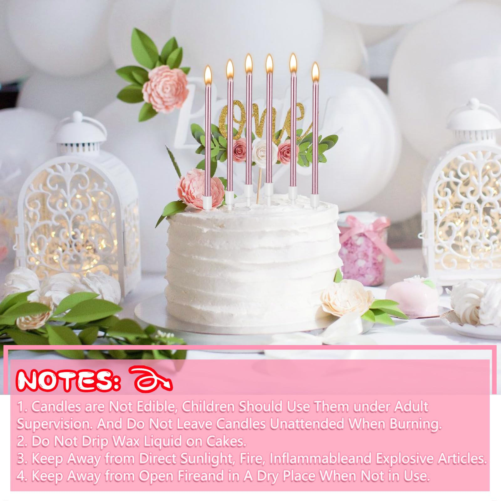 36 Pezzi Candele Compleanno, 6 Colori Sottili Candeline Compleanno con