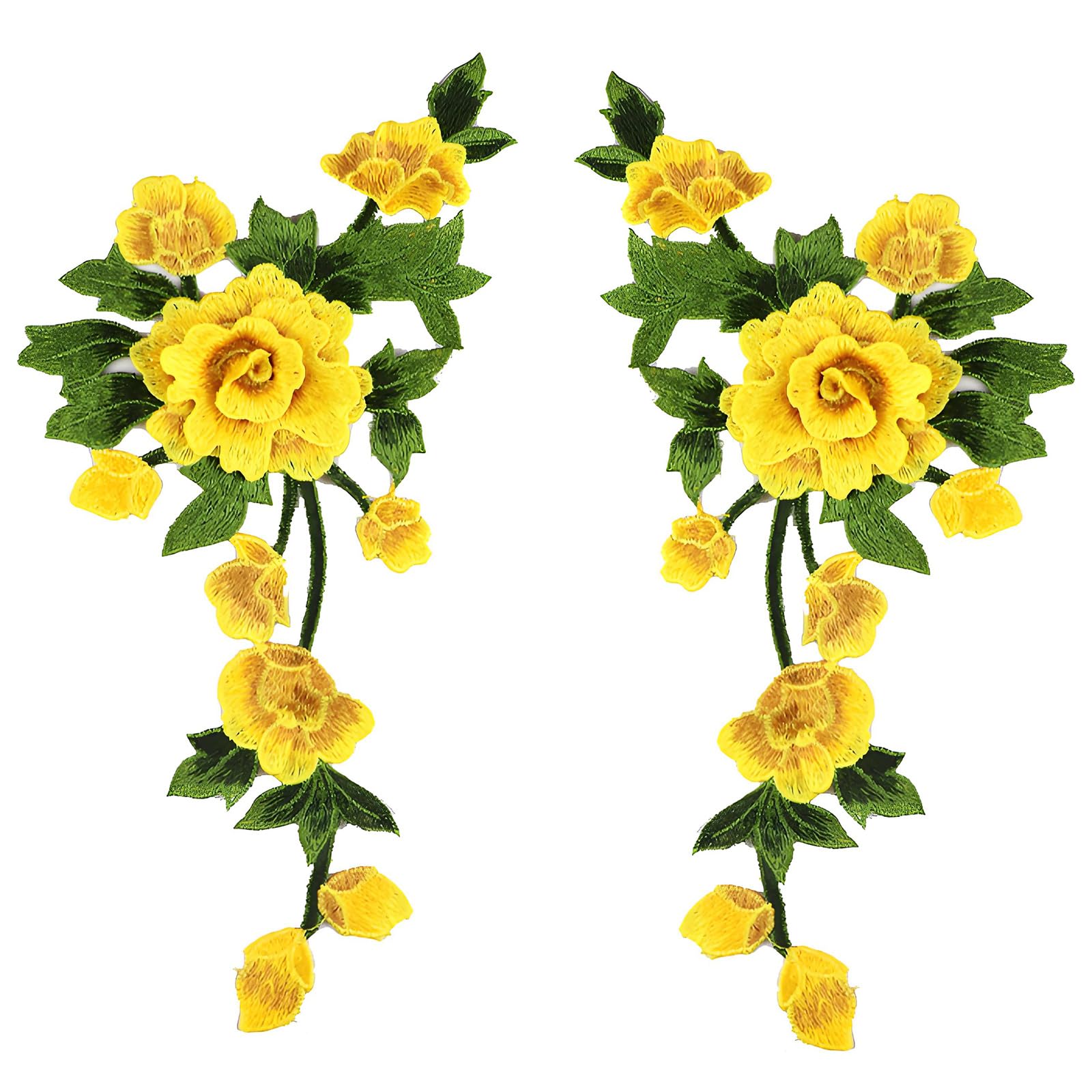 BWANGIAO Pair Of Embroidered Floral Applique Patching With Hollow Designs For Clothing And Accessories Hand Sewing