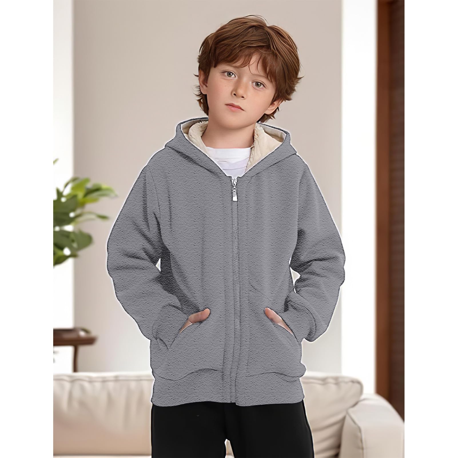 amropi Niños Sudadera de Forro Polar Sweatshirt Invierno Pullover Caliente Sherpa Suéter
