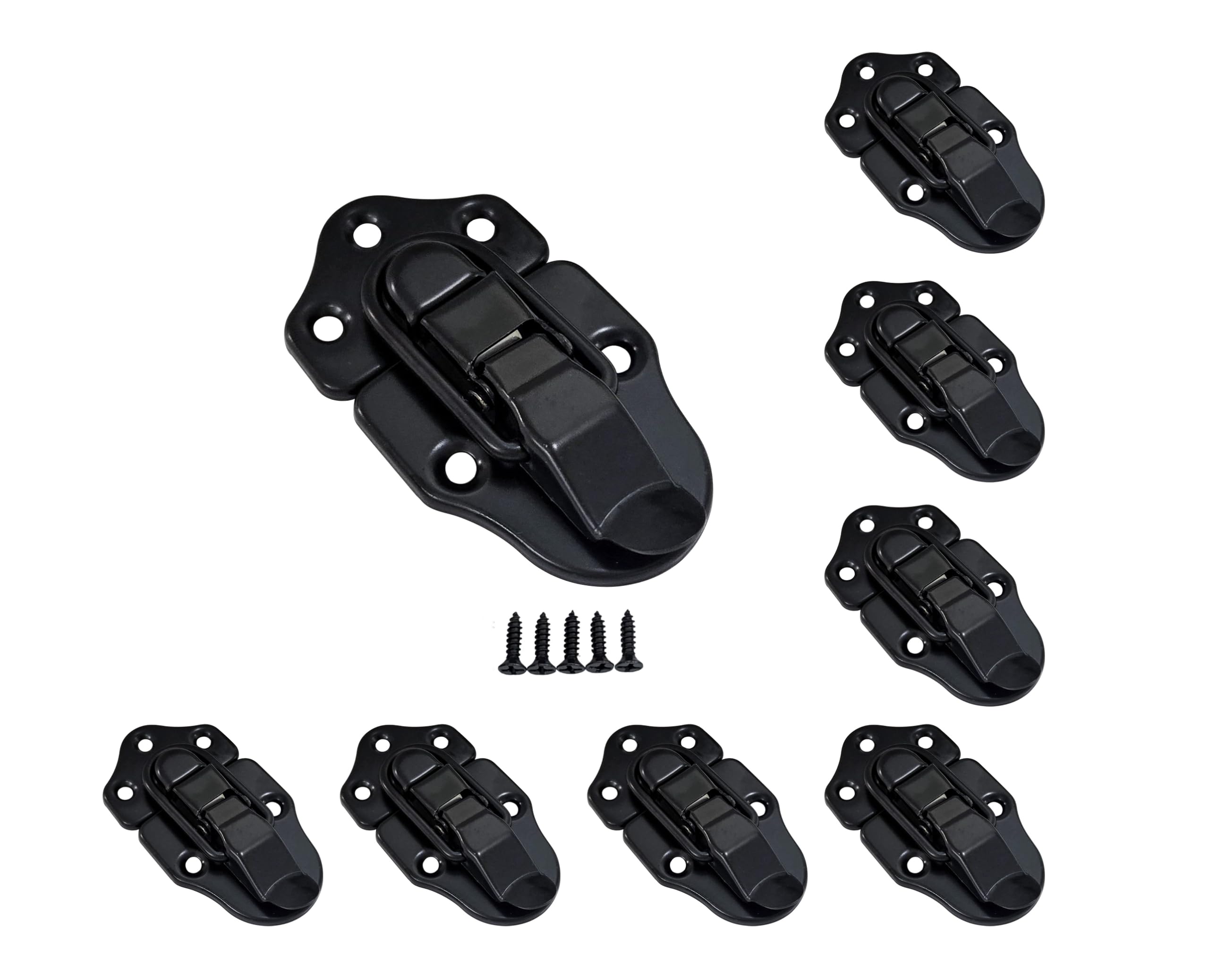 QCAA Toggle Hasp Latch for Small Metal Box, 38mm x 70mm, Black, Made in Taiwan, 8 Pack