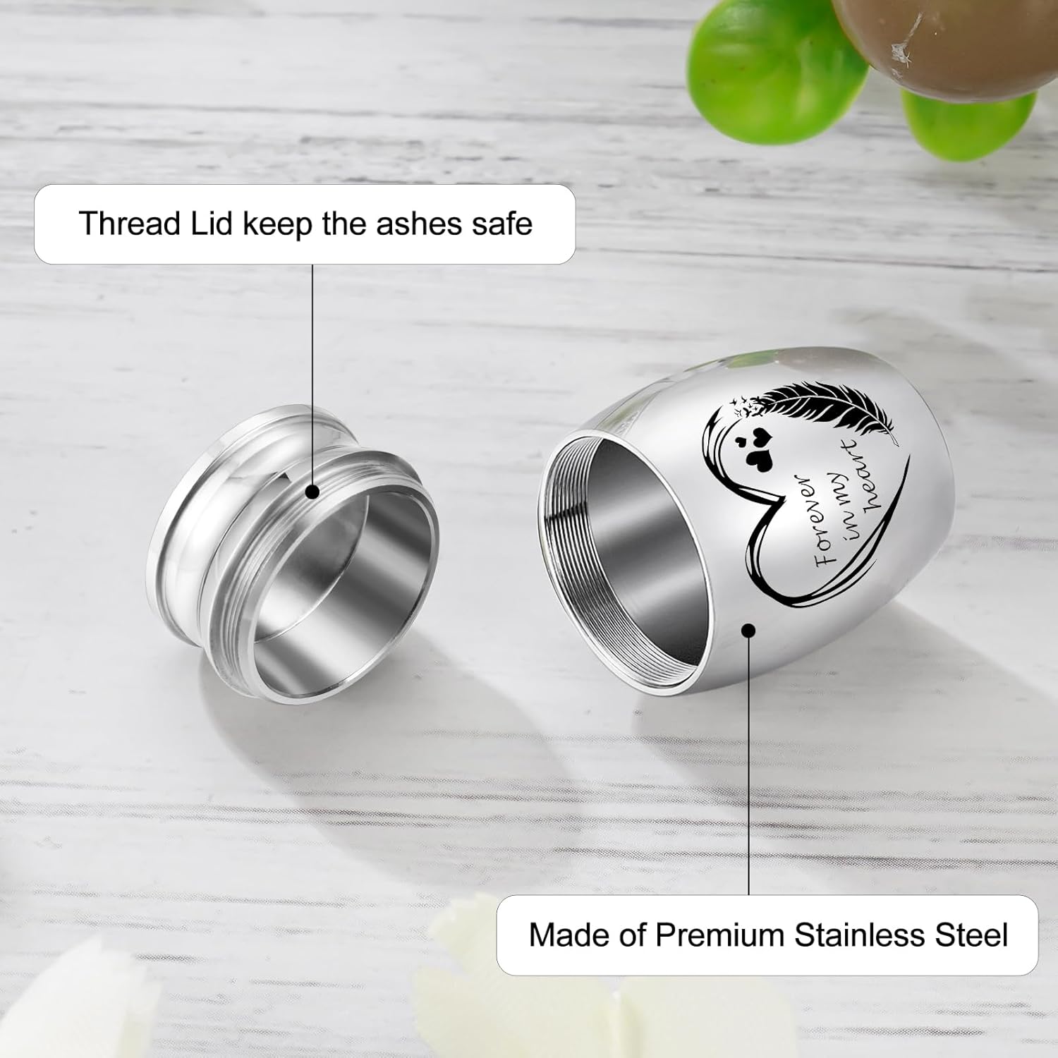 Dletay Small Urns for Human Ashes Keepsake Heart Shaped Box Mini Cremation Urns for Women Men 1.2 Inches Memorial Funeral Urn-Forever in My Heart - Image 4