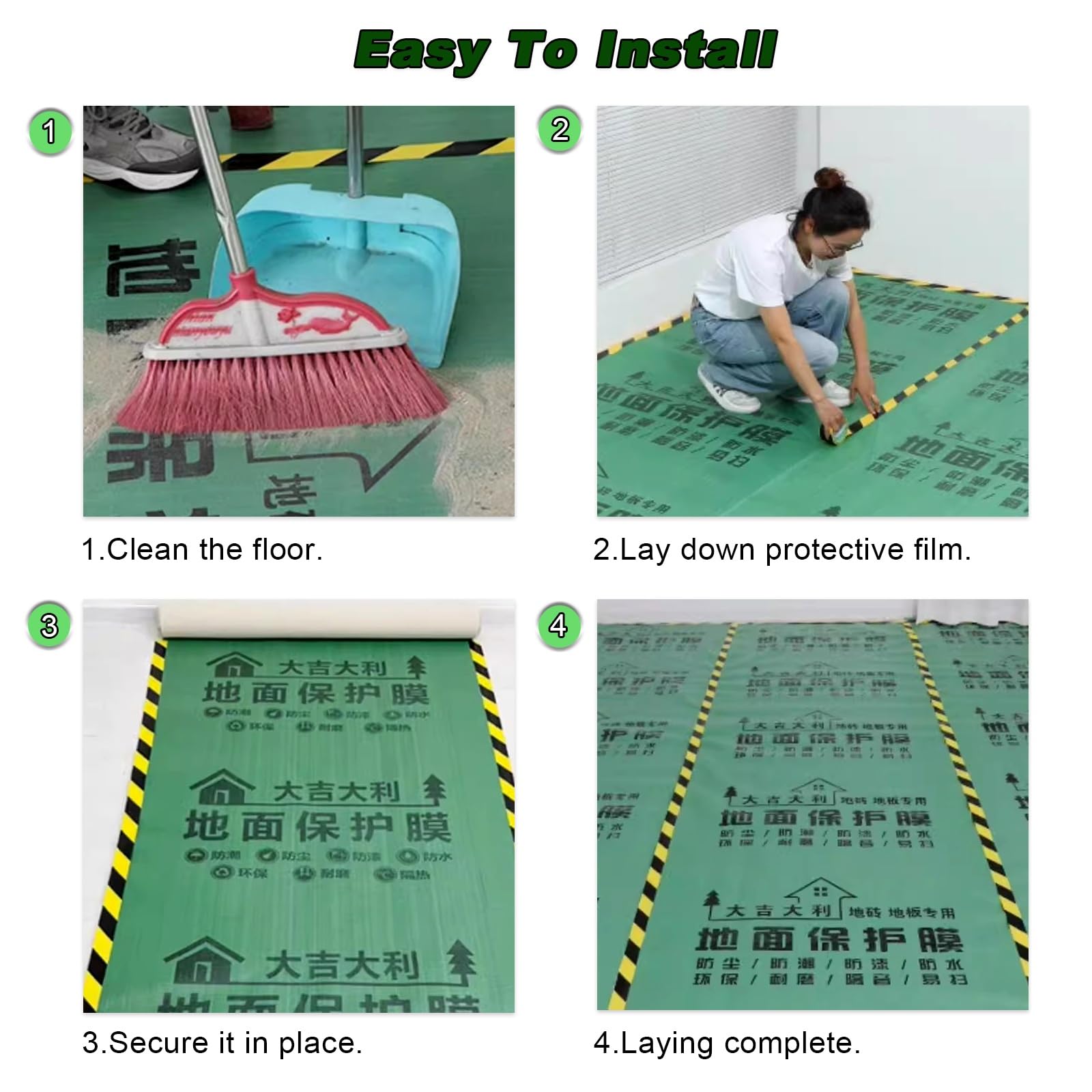 Pavimento Protettivo Pellicola Protettiva for Pavimenti ad Alta Resistenza, Pellicola Protettiva for superfici Impermeabile Antiscivolo 30 70 90 100 120 150 Piedi(T-3.5MM/0.14IN,30sq/333sqft)