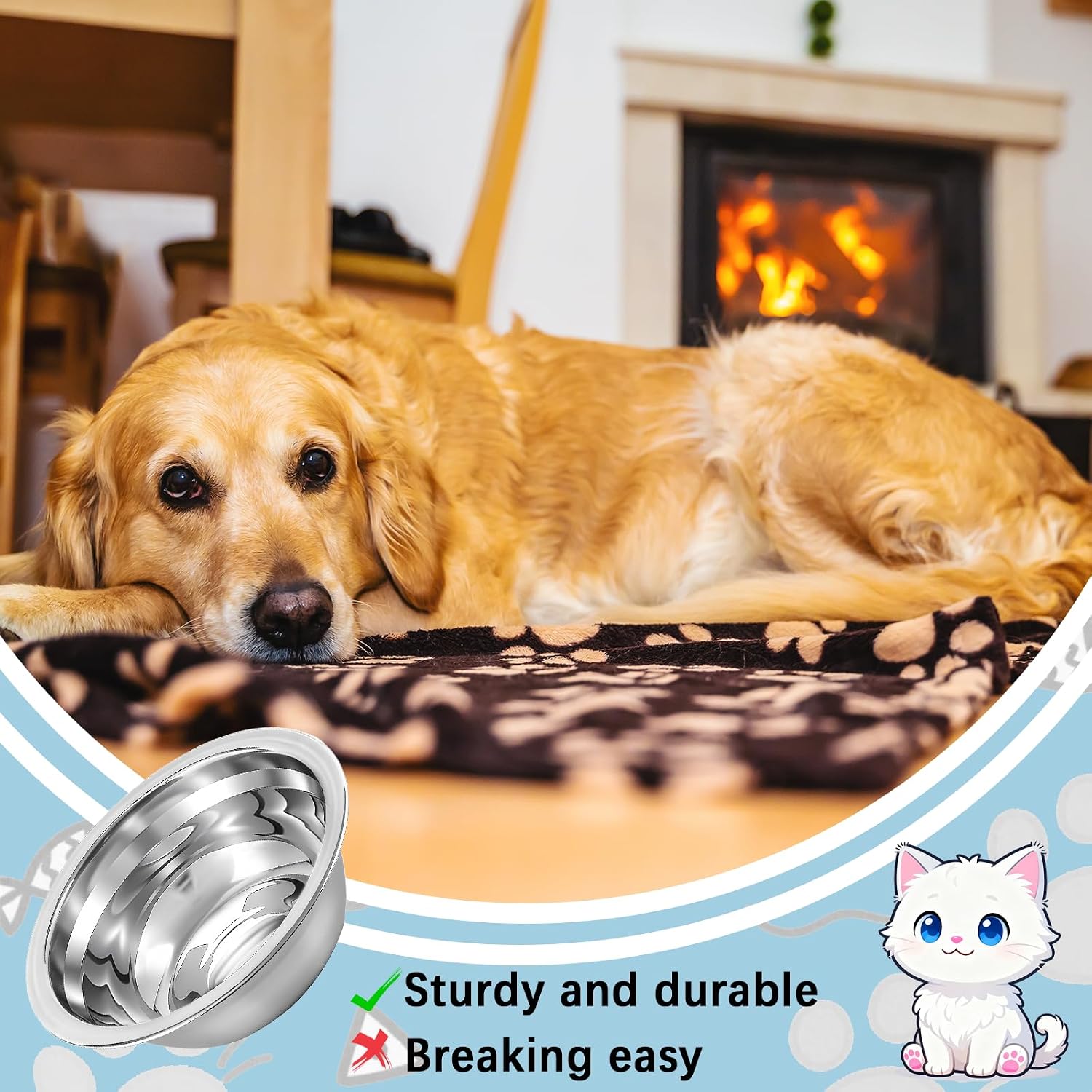 30 Pcs Stainless Steel Metal Dog Bowls Bulk Small Metal Dog Food Water Container Replacement Lightweight Bowl for Small Medium Large Dogs, Dishwasher Safe (5.5 Inch)