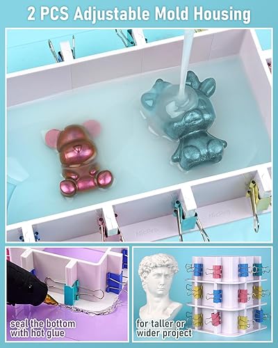 Miniatura 5 de Nicpro Kit de fabricación de moldes de silicona de 170 onzas 15A, goma de silicona translúcida, no tóxico, flexible y seguro para alimentos,