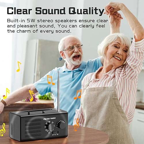 Miniatura 3 de Radio AM FM portátil, radio transistor Goodes enchufable de pared con batería con la mejor recepción, altavoz fuerte, excelente sonido, radios