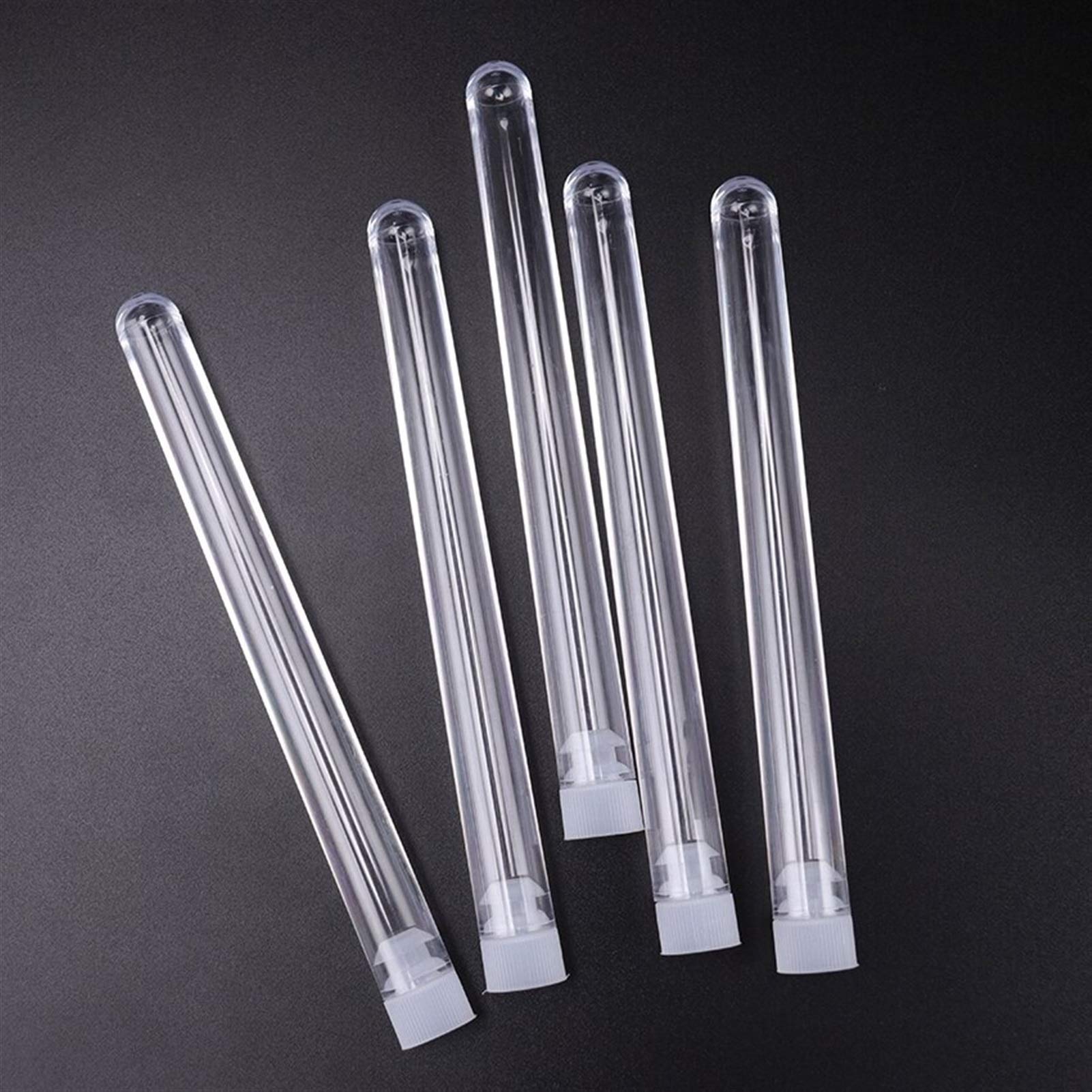 10 Provette in Plastica, Fiale, Contenitori per Campioni, Provette con Tappo per Ufficio, Scuola, Forniture per Chimica, Vetreria da Laboratorio 15X150 Mm,