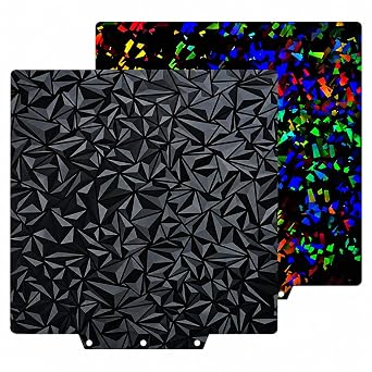 PEO+PEF Build Plate for Adventurer AD5X/5M/5M Pro,Smooth Diamond+Rainbow Confetti Heat Bed Flexible Platform for Neptune 3 Pro/4, Kobra, Ender 3/3 Pro/3S1/3 v2, CR 20/CR 20 Pro, Ender 5/5 Pro