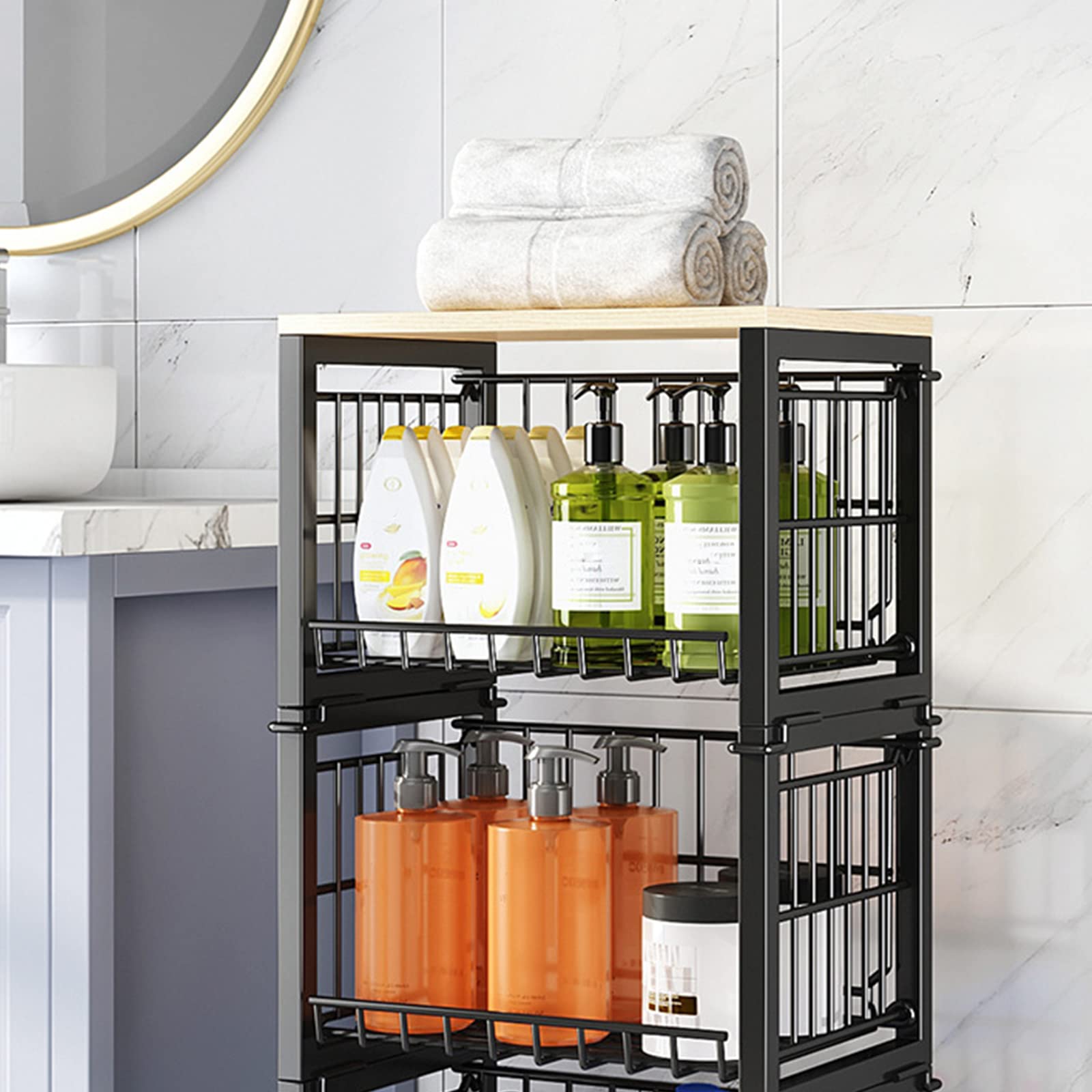 FUNOMOCYA Gewürzregal 3-stöckig - Stufenregal Für Küche Und Bad