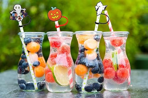 Miniatura 5 de 10 piezas de puntas de paja cubierta de terror divertido y peculiar paja cubierta tapa para pajitas reutilizables forma única e interesante