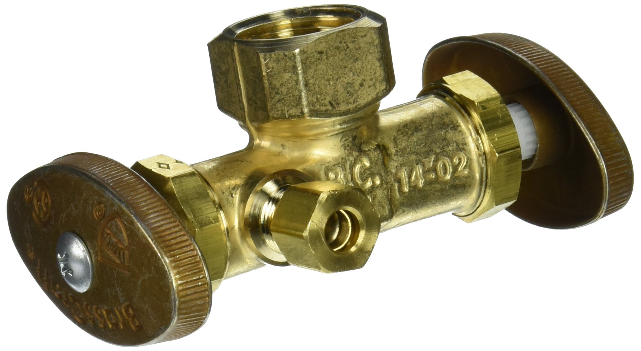 Brass Craft R1700DVX Dual Outlet Shut-Off Valve - 1/2" FIP X 3/8" & 1/4" Compression