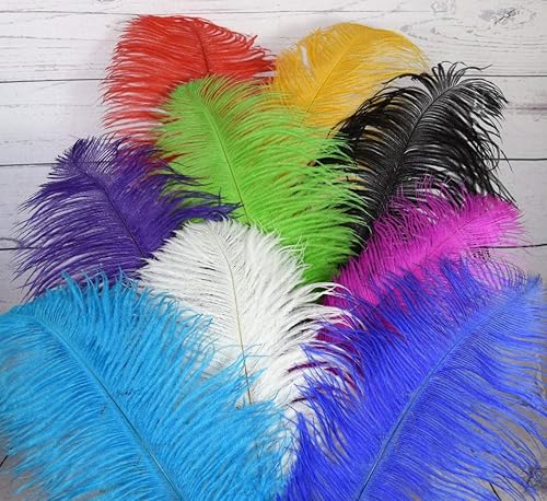 Miniatura 6 de SpyShop Hermoso bolígrafo de pluma de avestruz de escritura pluma pluma recepción boda conjunto (azul rey)