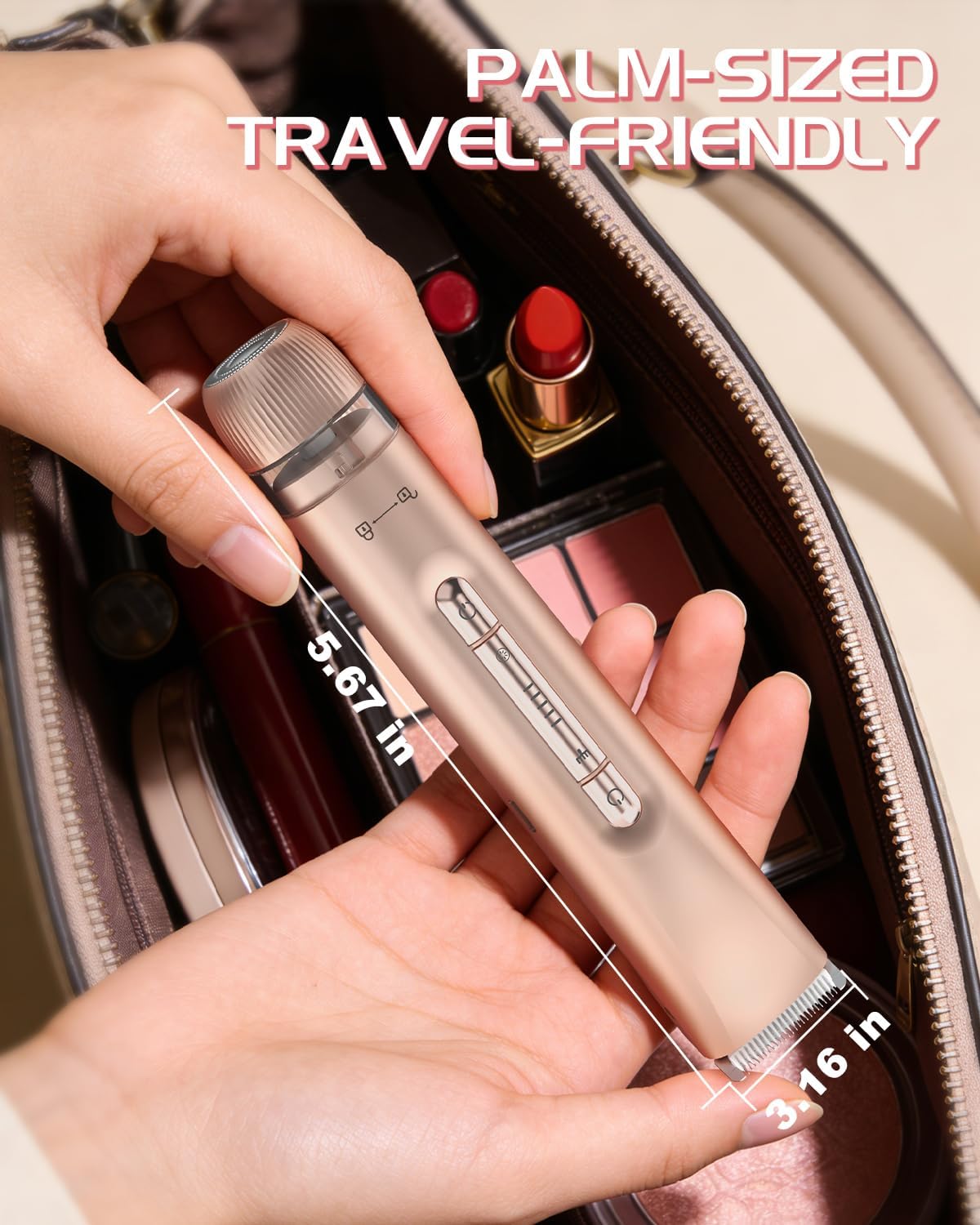 Bikini Trimmer for Women, Painless Dual Head Shaver for Sensitive Skin, IPX7 Waterproof for Safe Shower, USB-C, Detachable Head, Portable 2 in 1 Electric Razors for Pubic Hair, Rose Gold - Image 7