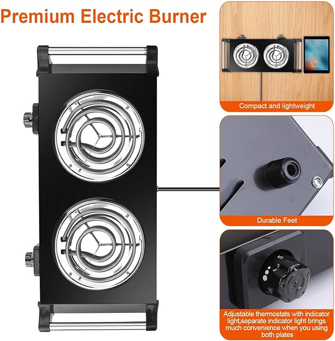 Estufa Eléctrica Portátil 2 Puestos 2000W 110V miniatura 9