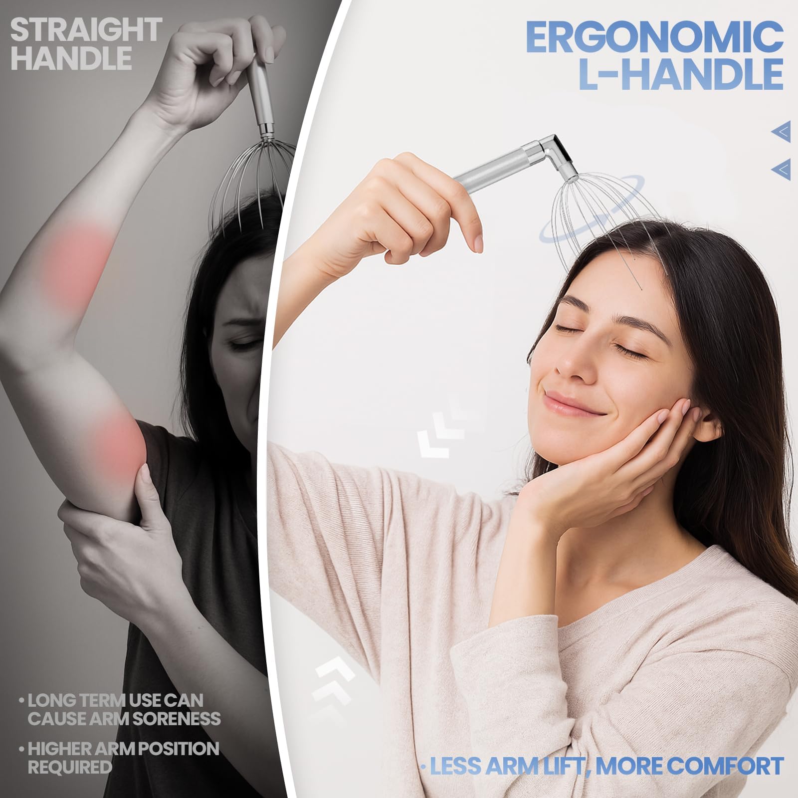 Amazon.com: Head Massager Scalp, Vibrating Electric Scalp Massagers,  Battery Powered Head Scratchers Massager Whisk Hair Massage Relax Tool with  20 Metal Fingers for Stress Relief, ldeal Gift for Women & Men :