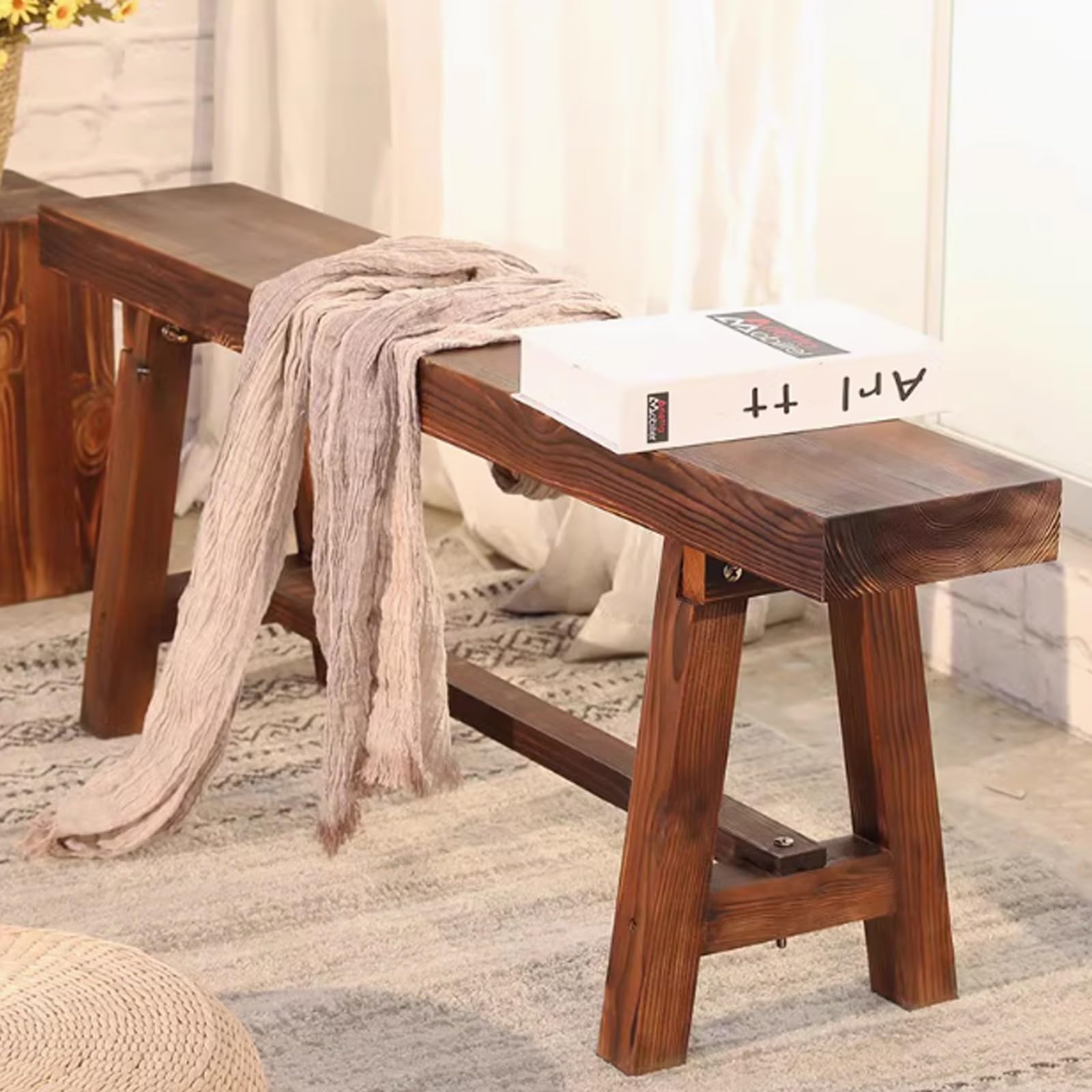 Banco Recibidor Taburete Madera Banco Banqueta para Comedor y Cocina Pie de Cama para Cambiarse Zapatos para Dormitorio, Entrada