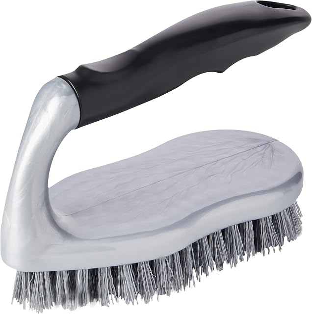 Elliott 10F00222 Scrubbing Brush with Grip Handle, Silver