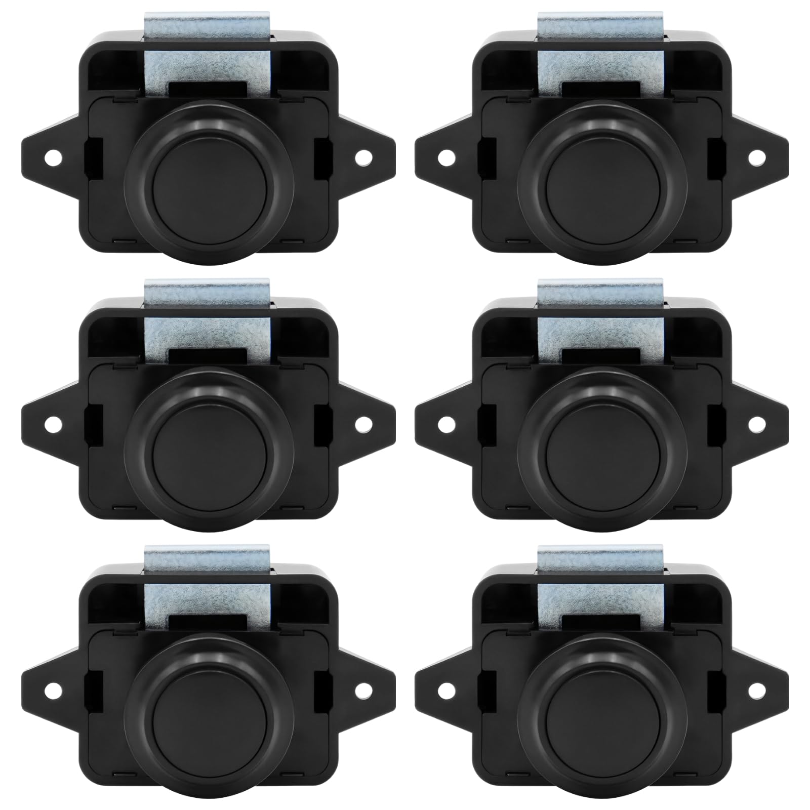 6er Set Druckknopf-Schrankschlösser für Wohnmobile, RV-Türverschlüsse mit Riegel aus Zinklegierung, Marine-Druckverschlüsse für Staufächer, inklusive Befestigungsschrauben