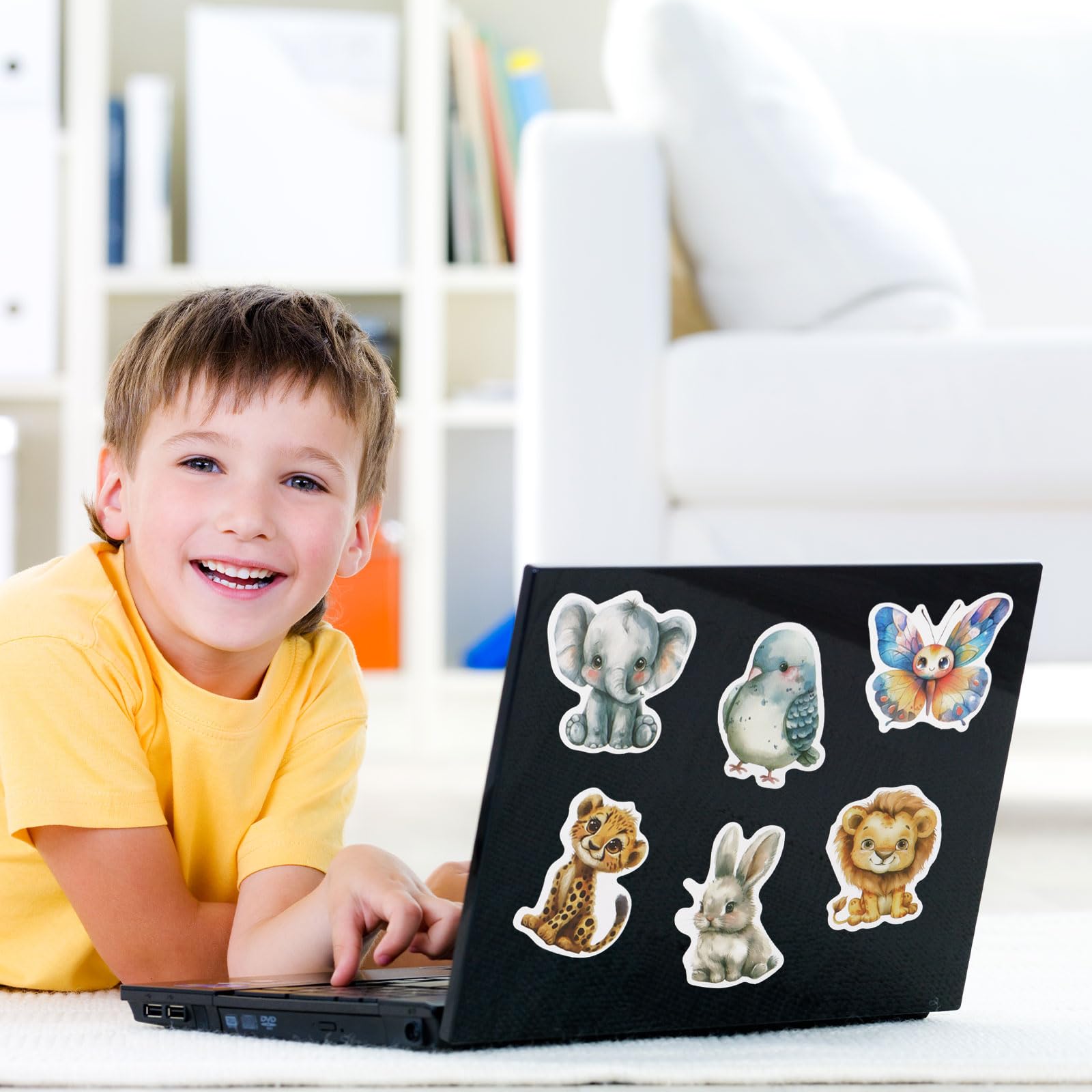 16 Fogli Adesivi Per Bambini Con Animali Della Giungla - Stickers Riutilizzabili Per Scrapbooking, Regali, Biglietti Auguri E Decorazioni Feste - 2