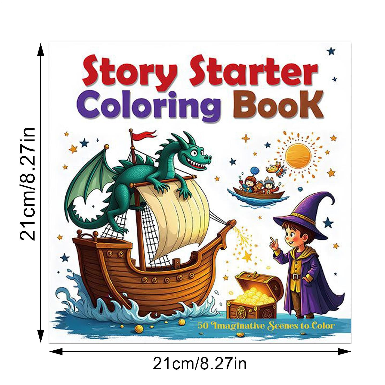 Libro Da Colorare Album Da Colorare Con Disegni Cartoni Animati Linee | Pagine Da Disegno Per Relax Antistress Ragazzi Bambini Viaggio
