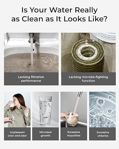 Miniatura 3 de Waterdrop - Filtro de agua de encimera doble etapa con iones de plata, reduce el cloro, PFOAPFOS, el mal sabor y olor, filtración mejorada con iones