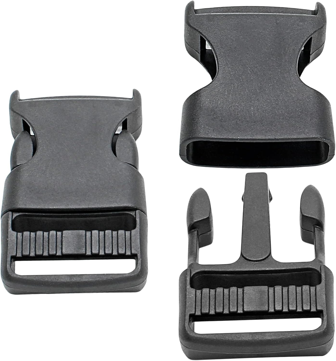 Litoexpe 50 Pieces 1 Inch Quick Side Release Plastic Buckle, Heavy Duty Parachute Replacement Buckle, Dual Adjustable No Sewing Clips Snaps for Backpack Strap Webbing Belt Dog Collars - Image 2