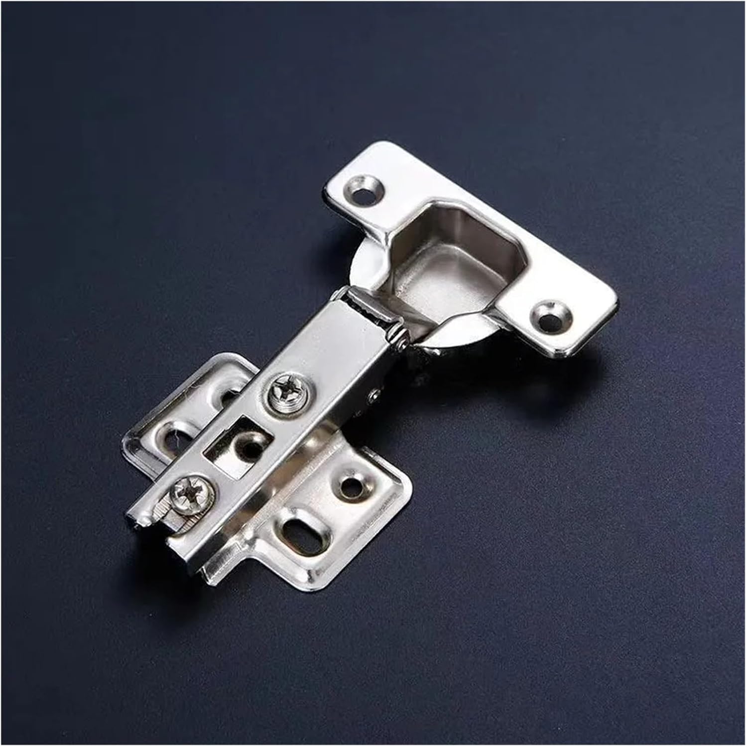 KETTEL 4pcs Stainless Steel Hinge Furniture Hardware Soft Close for Cabinets and Cupboard Furniture Fittings Damper Buffer Hinges (Color : 4Pcs Insert Embed)