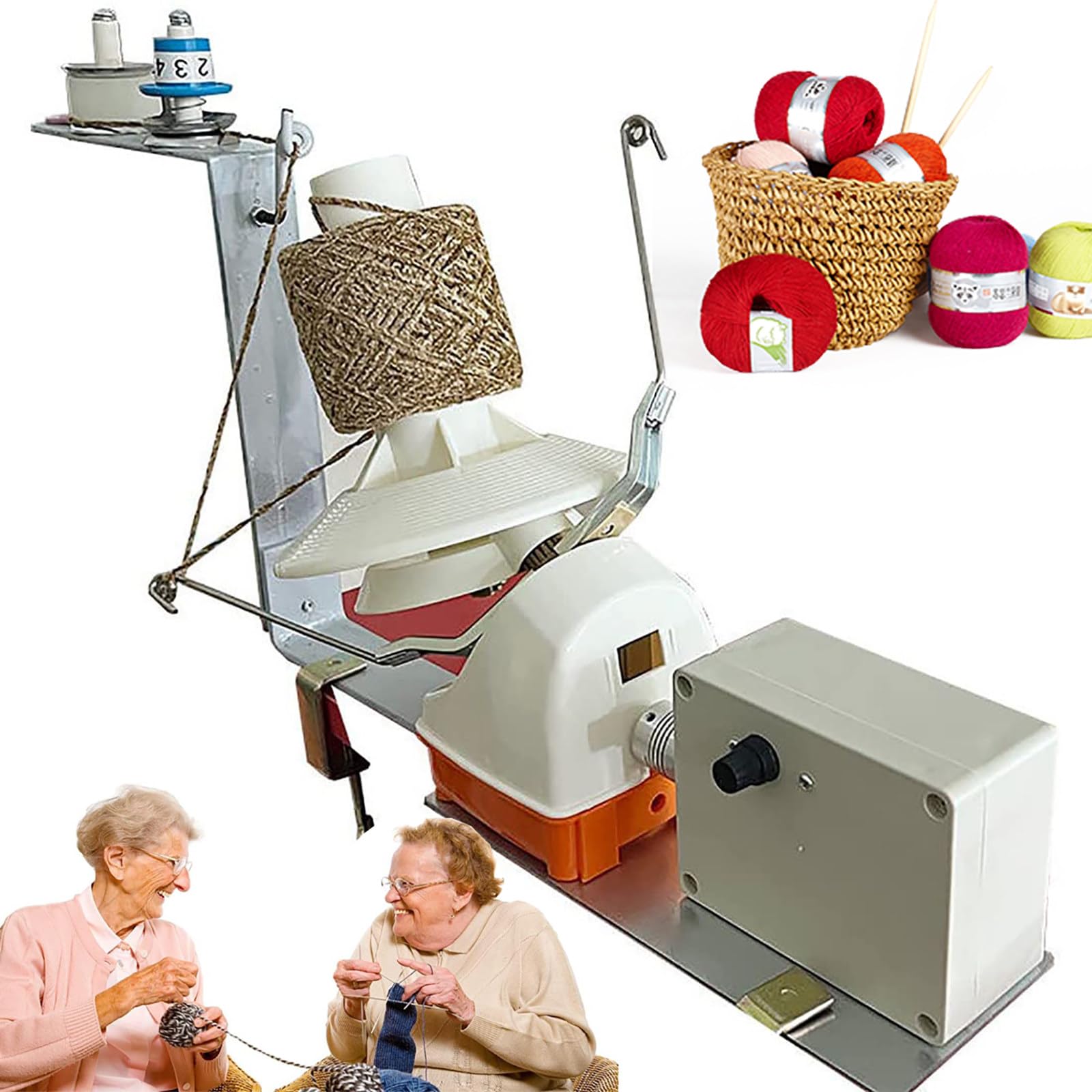 Máquina De Bobinado Eléctrica, Plyer De Lana Automática, Bajo Ruido + Velocidad Ajustable, Capacidad De Bobinado De 150 G / 500 G, para Hilo De Metal, Lana, Hilo, Hilo De Nylon, Co