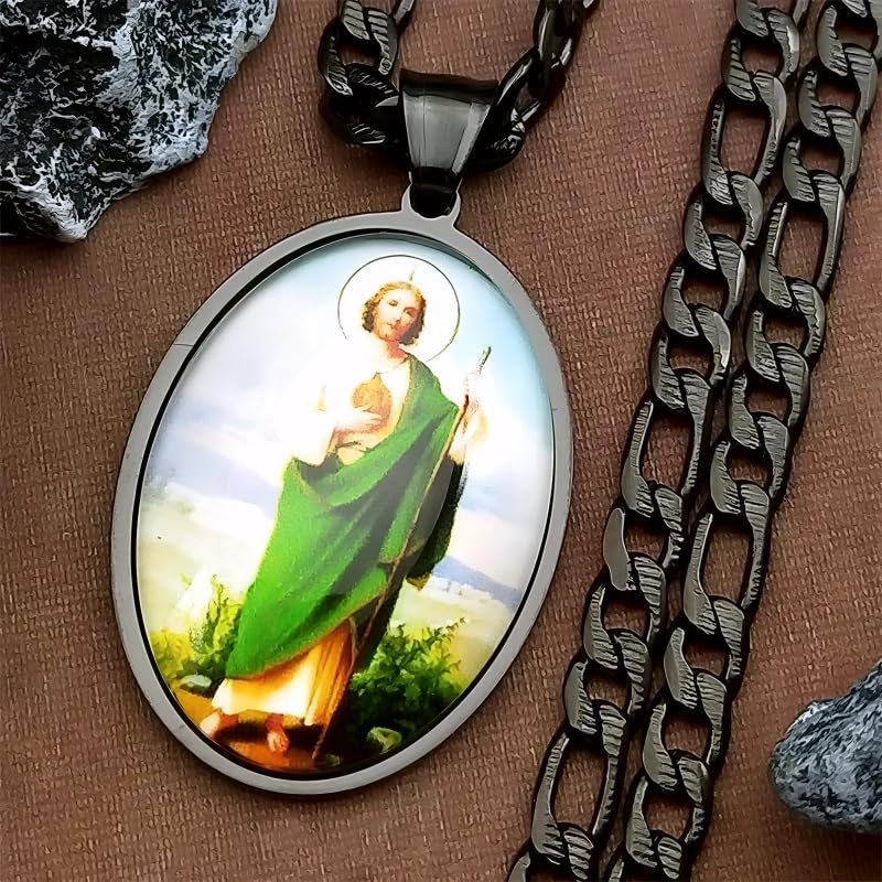 Necklace for Women Men Stainless Steel Gold Color Saints Apostle of Jesus Amulet Faith Jewelry - N283