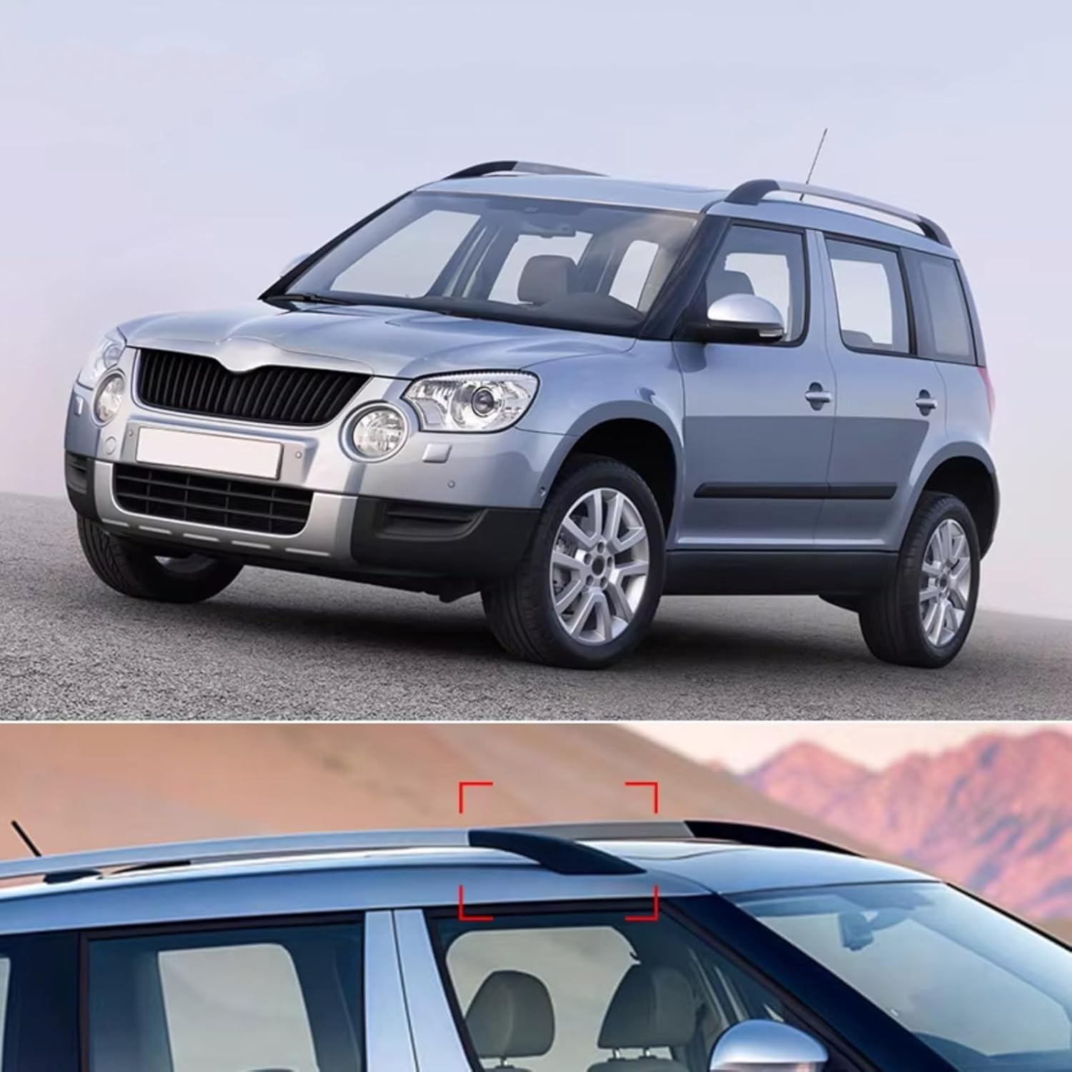 Roof Rack End Cover for Skoda for Yeti SUV 2009-2018 Car Roof Rack Cover Accessories Roof Luggage Bar Rail End Shell 5LD860146-GT5