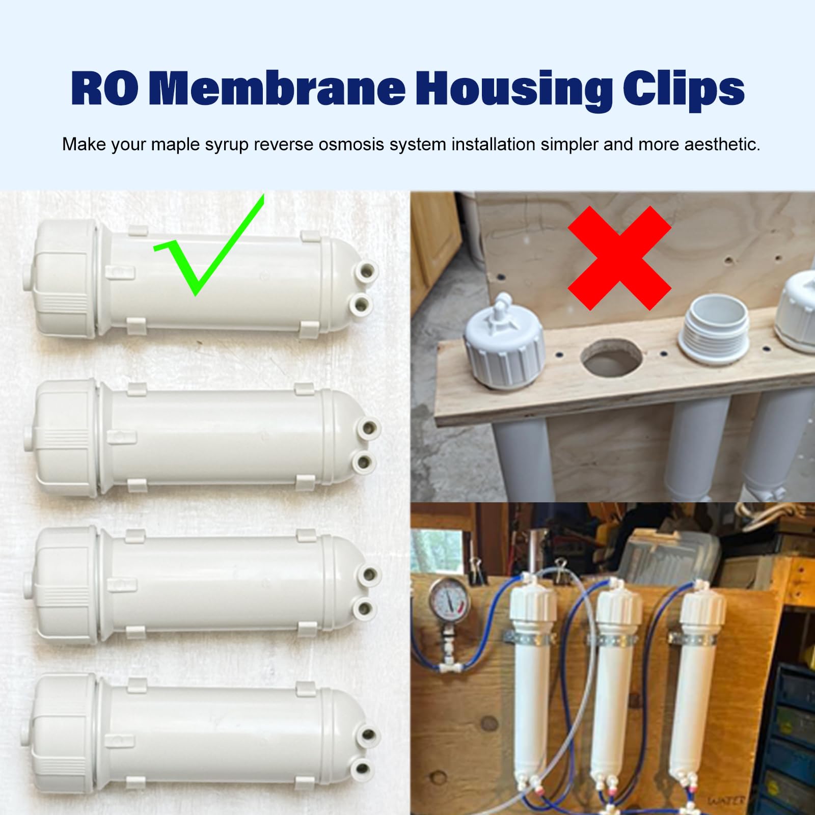 600 GPD RO Membran mit Umkehrosmose-Membrangehäuseset, Umkehrosmose-Filter-Ersatzset, RO-Membrangehäuse-Set für DIY RO Wassersystem & Ahornsirup Umkehrosmoseanlage
