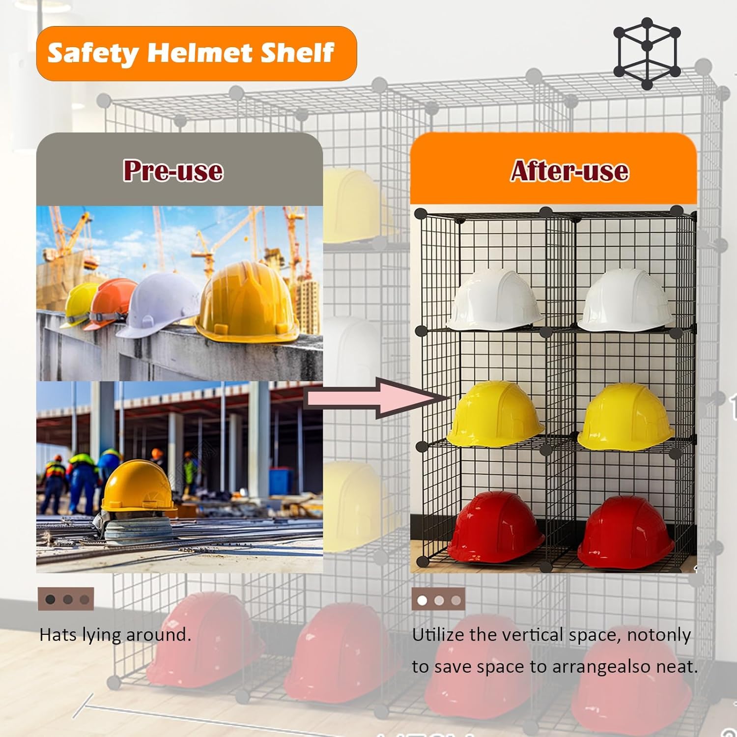 Black Motorcycle Helmet Rack - Stackable Storage Stand Holds 5 Helmets, Garage Display Organizer for Safety Gear, Durable Holder for 2-5 Helmets (72.8in Tall)