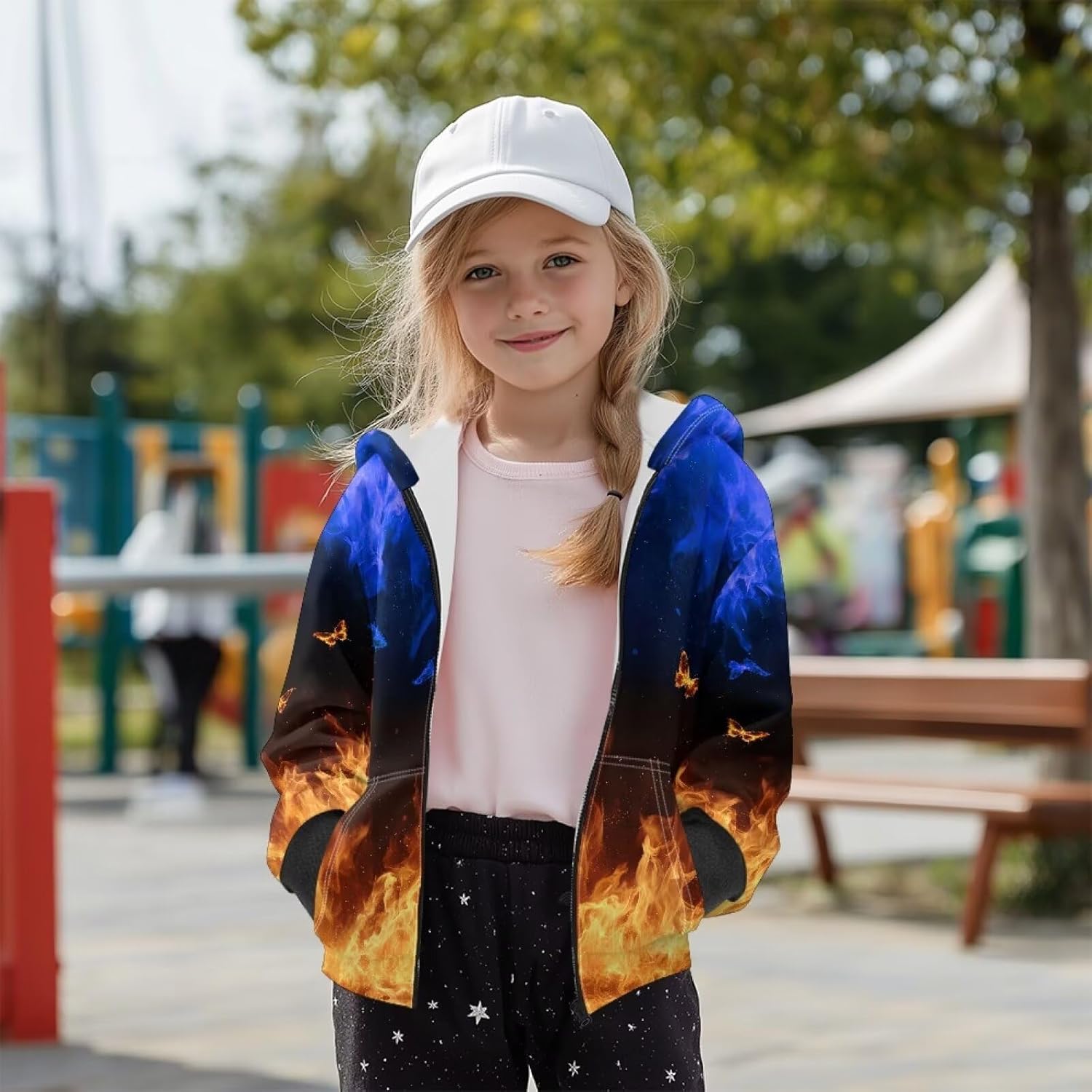 Kids Zip-Up Hoodie, Soft Athletic Sweatshirt Fashion Cozy Cardigan Winter Jacket with Kangaroo Pocket Hoodie Girls