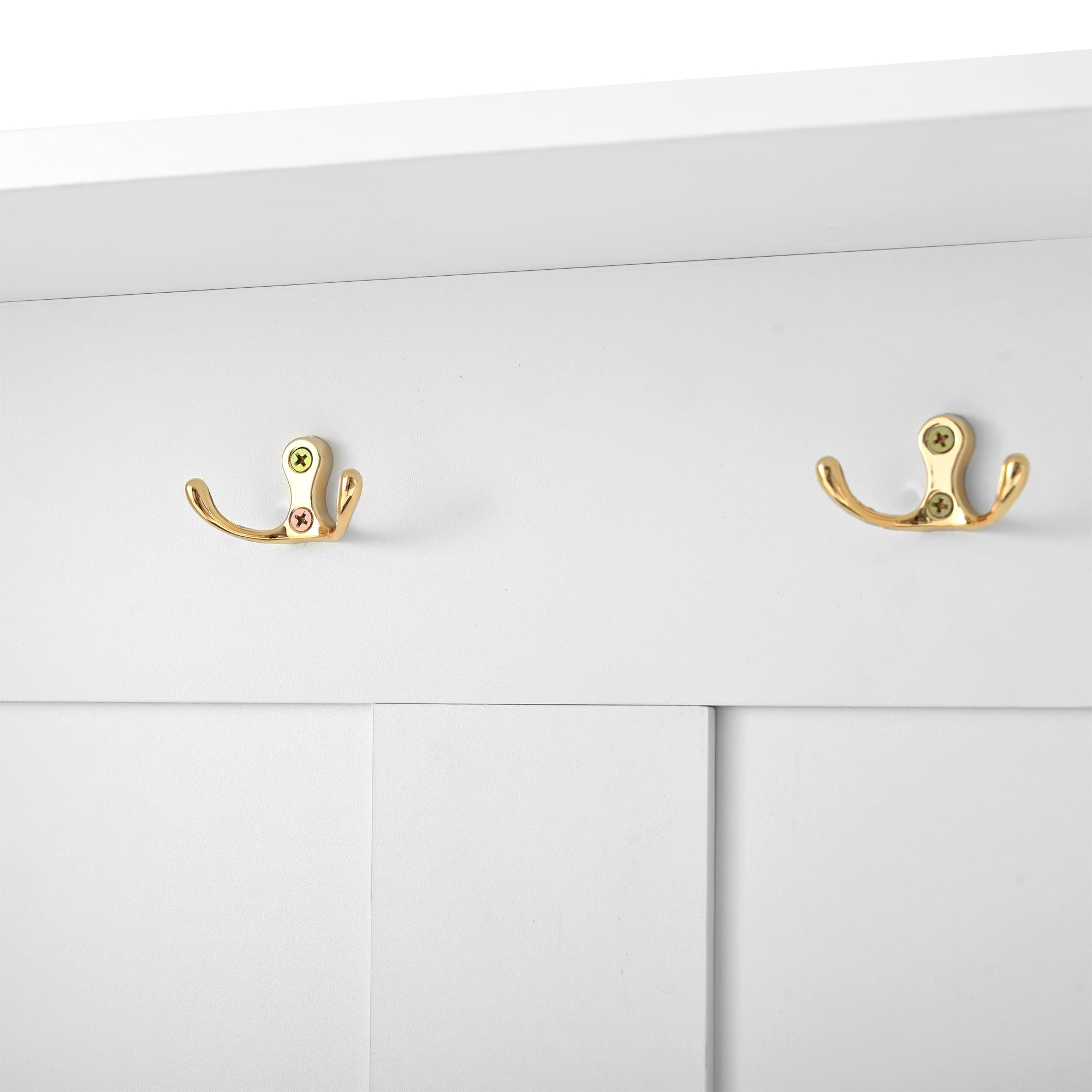 Vestiaire D'EntréE avec Banc Et Rangement à Chaussures, Meuble D'EntréE avec 6 Crochets Triples, Porte-Manteau Multifonctionnel en Bois avec Tabouret Rembourré pour L'EntréE Ou Le Couloir