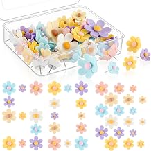 Dispowreath 50 Pcs Flower Push Pins Cute Push Pins for Cork Board Decorative Floret Wall Thumb Tacks for Bulletin Board Office Hanging Photo Poster WallColorful,Small,Medium,Large,Flower