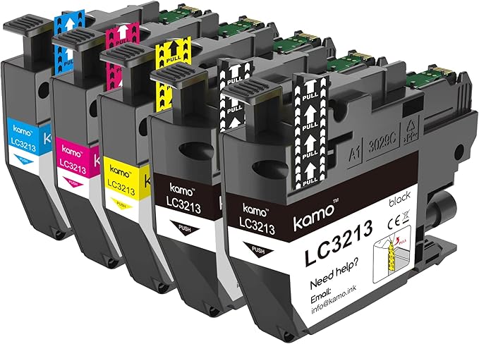 Druckerpatronen Kompatibel Für Brother LC3213 – 5x Schwarz, Hohe Seitenleistung