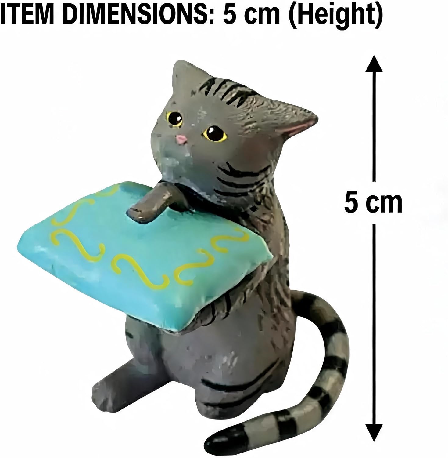 Gray Cat Figurine Ring and Pen Holder, Kawaii Desk Decor Accessory image 2