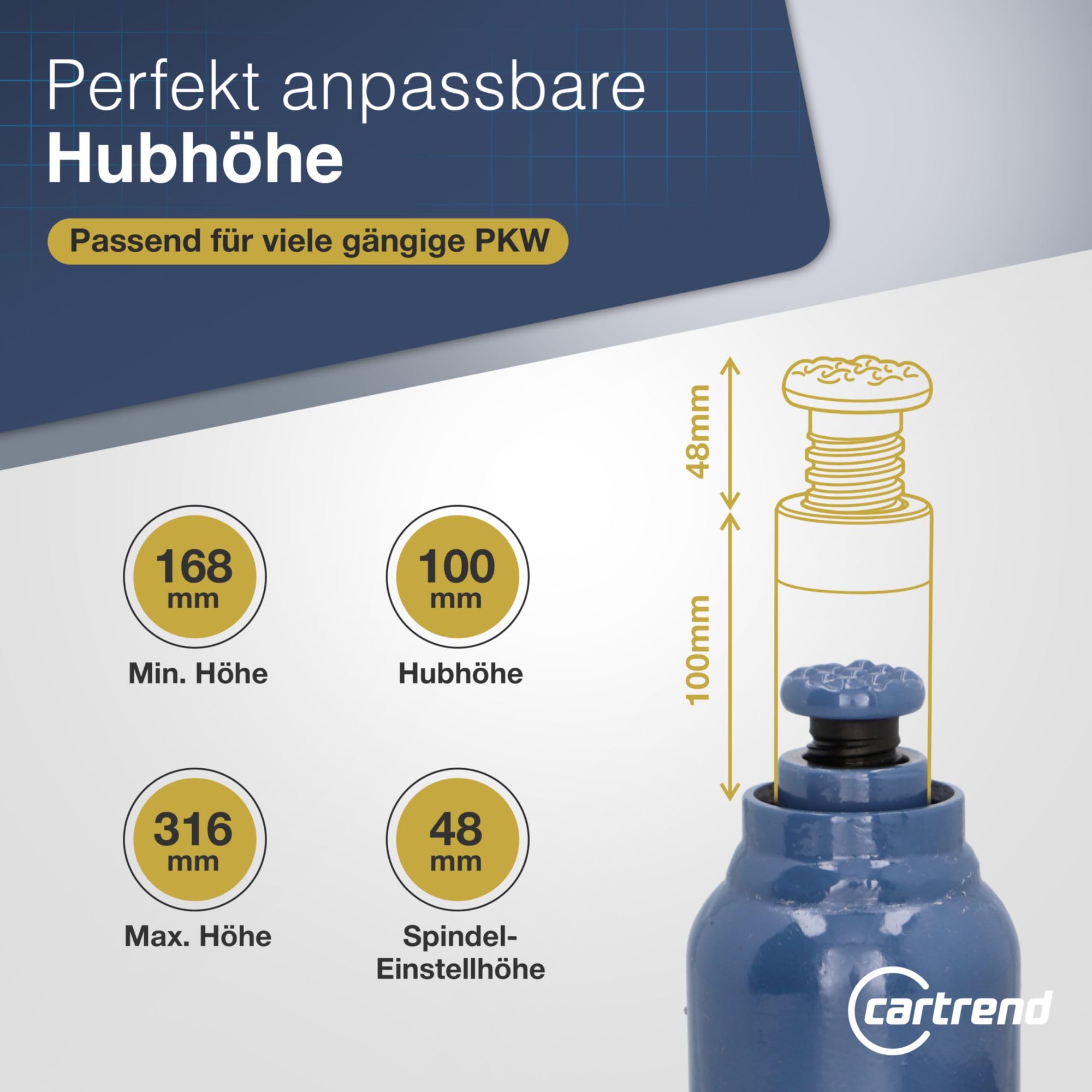 Cartrend Hydrauliczny podnośnik do butelek 10005 2 T, szary