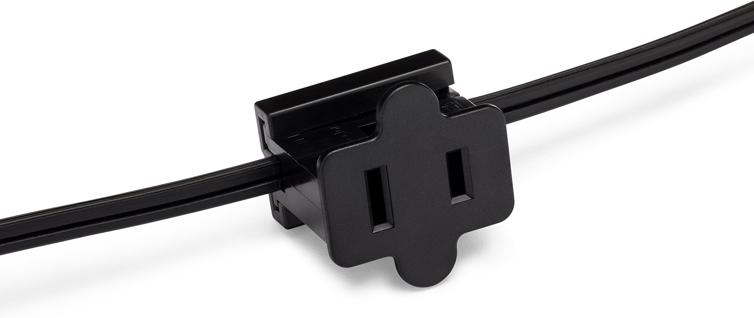 HLO Lighting Female Black Inline Pass Through Slip Plug | SPT-1, 10 Amps, Customizable Zip Plug for Professional Christmas Lighting | 25 Pack