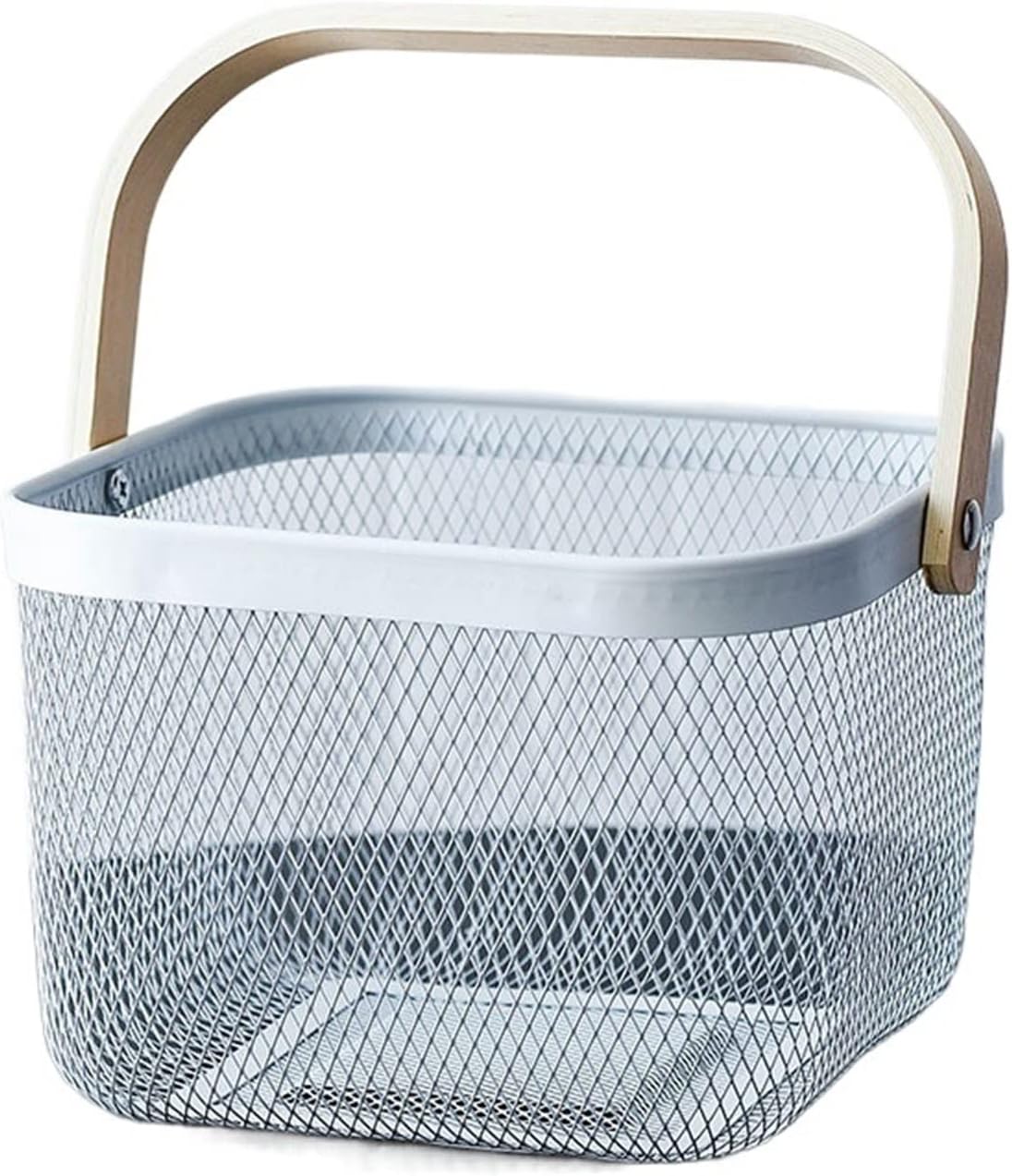 HuaWenFeng Box Fruit Basket Vegetable Storage Box with Wooden Handle