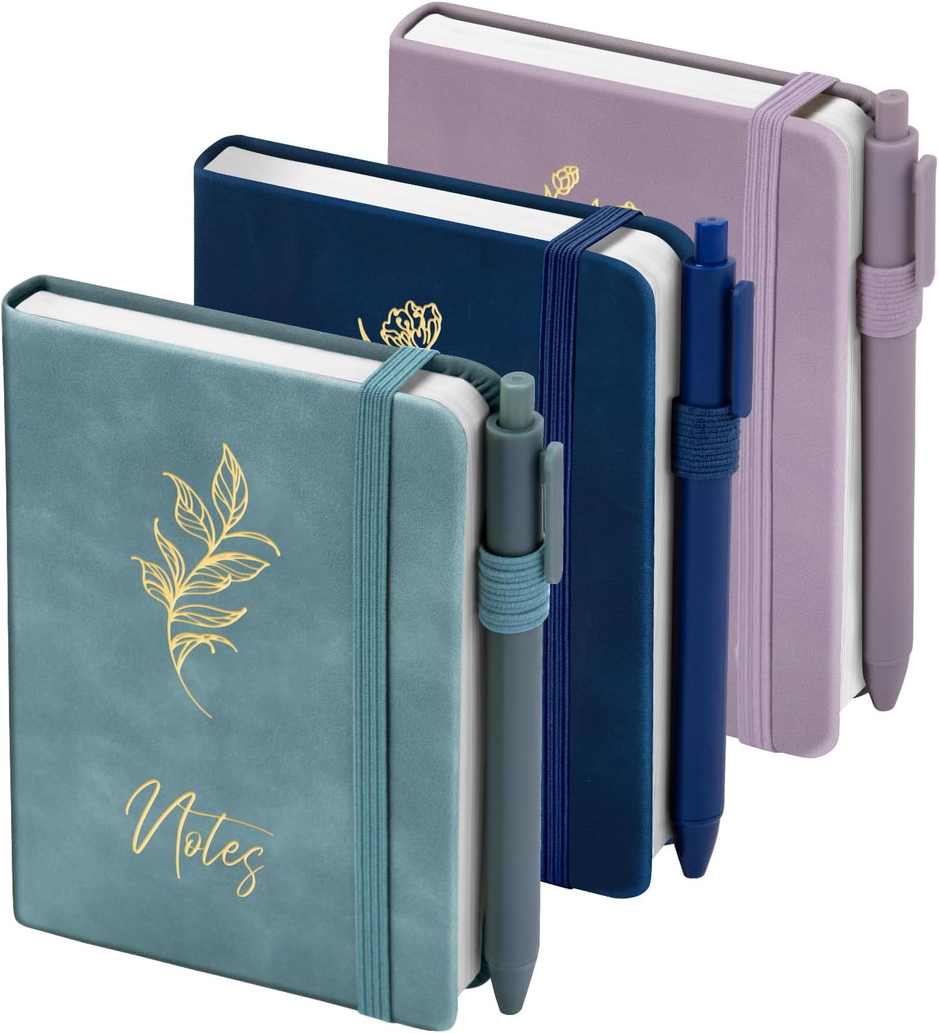 ALKALO 3 Pack Pocket Journaling Notebooks, A6 Small Notebook For Note Taking Journaling Notebooks Journals For Writing Mini Note Pads With Pen Holder 120 Pages 100 GSM Thick Paper