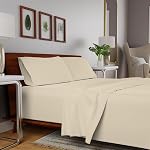 100% Feuille double en coton biologique 3 Set de pcs, feuilles de coton avec 16” Poche profonde, Snow Feuilles de lit pour College Dorm Essential, Crisp & Respirant, Percale, Comfy, Refroidissement naturel