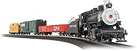 Bachmann Pacific Flyer HO Scale Ready-to-Run Electric Train Set - Steam Locomotive, Freight Cars, E-Z Track