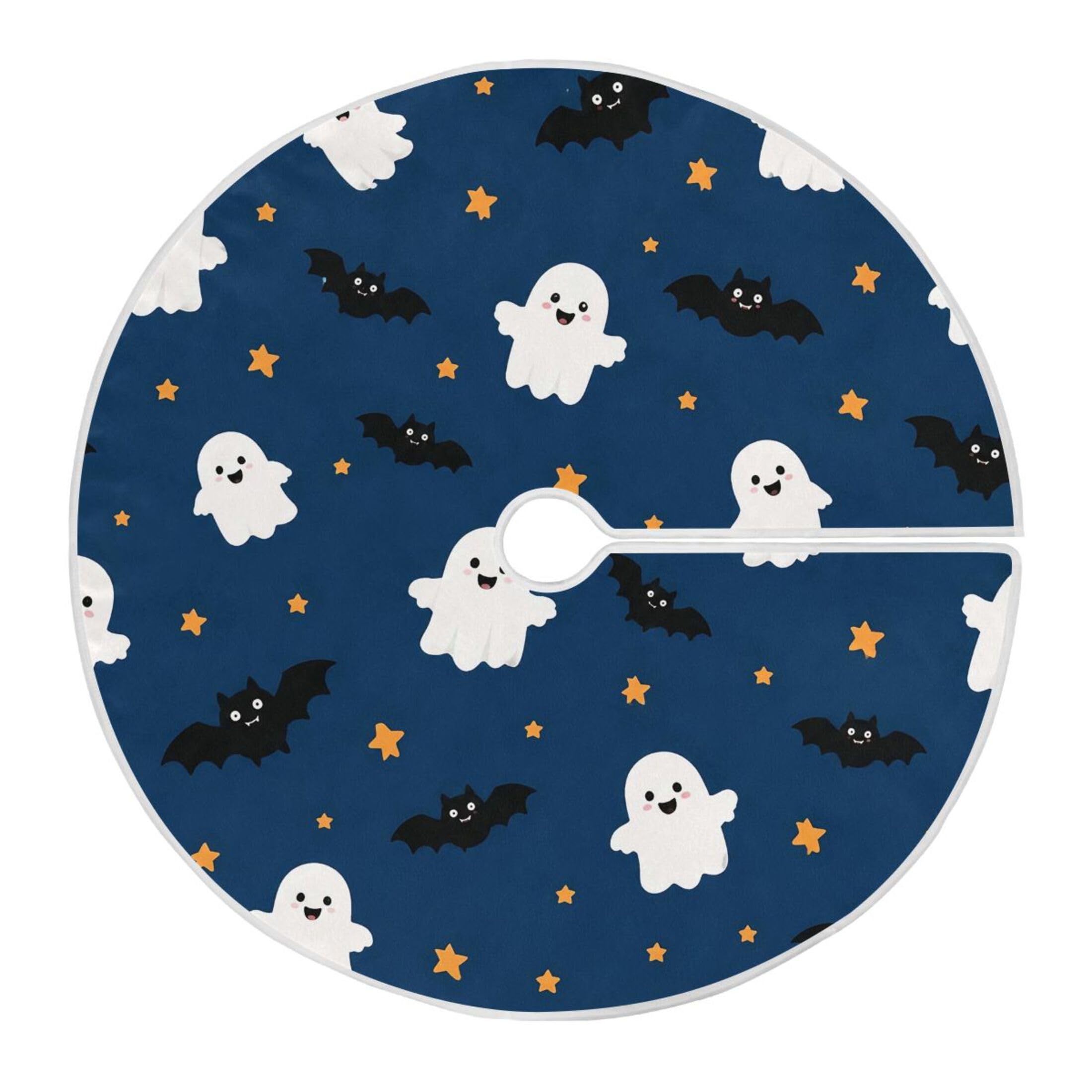 Fuauuyl Ghosts Christmas Tree Skirt 36 in Indoor Outdoor Tree Mat for Farmhouse Holiday Party Decoration