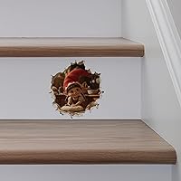 Vista 2 de Baker Baker, pan, gnomo, cocina, agujero de pared, adhesivo de pared 3D