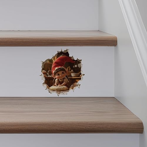 Miniatura 2 de Baker Baker, pan, gnomo, cocina, agujero de pared, adhesivo de pared 3D