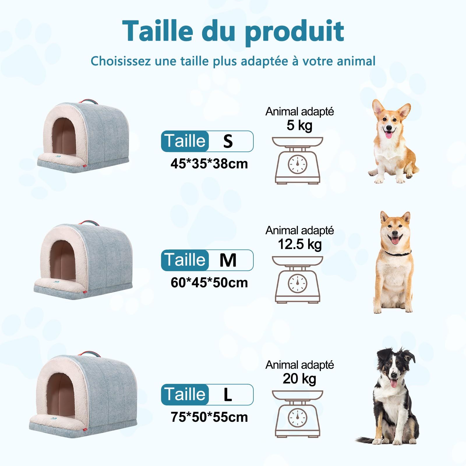 Galatée Maison pour Chat, Lit Igloo Chaud Et Confortable pour Chat, Lit Pliable pour Animaux De Compagnie avec Fond Antidérapant, Nid Confortable pour Chien avec Coussin Amovible(S, Bleu)