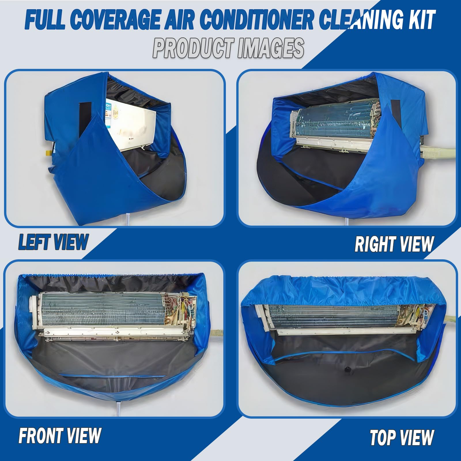 Kit Bâche Nettoyage Climatisation mini split, Couverture Complète Housse de Protection Étanche pour Nettoyage Clim Mural Maison (Grande taille)